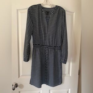 Spring navy/white striped dress